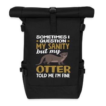Sea Otter Sanity Animal Lover - Roll Top Backpack - black - Front