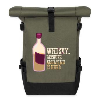 Whiskey Saying Whiskey Drinker Whiskey Lovers - Roll Top Backpack - olive/black - Front