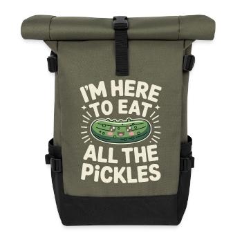 Concombres ici pour manger tous les cornichons - Sac à dos roll top - olive/noir - Devant
