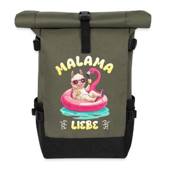Bald Mama MALAMA LIEBE Lustiges - Rolltop Rucksack - Olive/Schwarz - Vorne