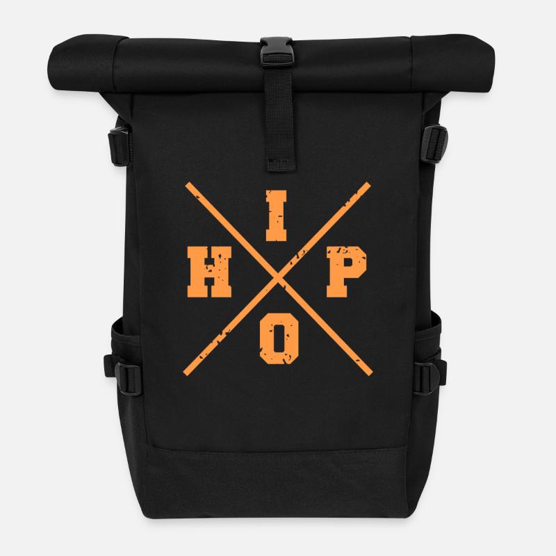Audacieux, Urban Flow X Logo, Rétro, Grunge, Rap, Vibes - Sac à dos roll top - noir