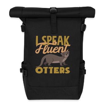 Seeotter Sprechen Fließend - Rolltop Rucksack - Schwarz - Vorne