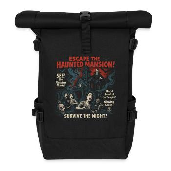 Haunted Mansion Escape Movie Poster Halloween - Roll Top Backpack - black - Front