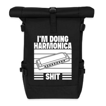 musicien d’harmonica faisant de la merde harmonica - Sac à dos roll top - noir - Devant