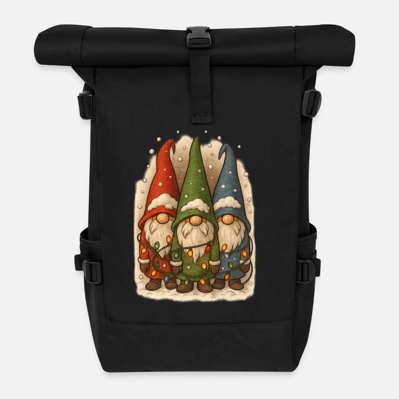 Weihnachtsgnom Weihnachts Wichtel Weihnachten  - Rolltop Rucksack - Schwarz