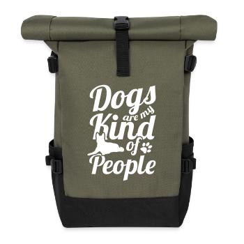Hunde sind meine Art von Menschen - Rolltop Rucksack - Olive/Schwarz - Vorne