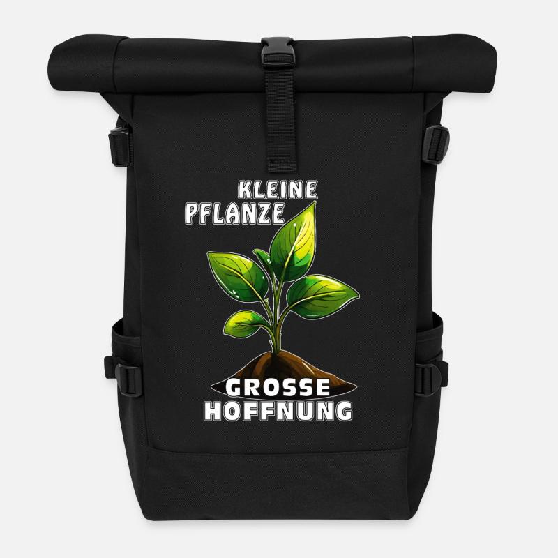 KLEINE PFLANZE GROSSE HOFFNUNG - Rolltop Rucksack - Schwarz