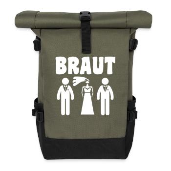 Bachelor Party Team Bride Hen Party - Roll Top Backpack - olive/black - Front