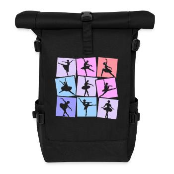 Ballet Dancing Ballet Dancer Dancer Ballerina - Roll Top Backpack - black - Front