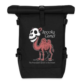 Spooky Camel Ghost in Desert - Roll Top Backpack - black - Front