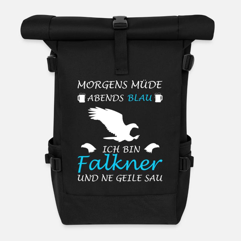 Falknerei Falkner Falknerin Beizjagd Greifvogel - Rolltop Rucksack - Schwarz