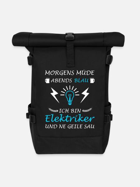 Electrician Master Electronics Technician Electrician - Roll Top Backpack - black
