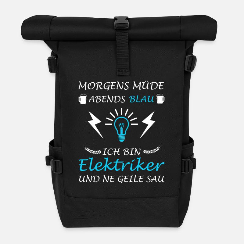 Electrician Master Electronics Technician Electrician - Roll Top Backpack - black