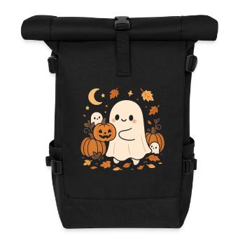Halloween Geist mit Kürbissen - Rolltop Rucksack - Schwarz - Vorne