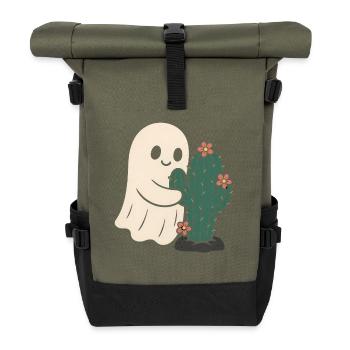 Fantôme étreignant les fleurs de cactus - Sac à dos roll top - olive/noir - Devant
