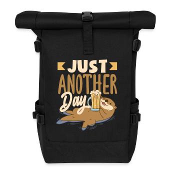Seeotter Cartoon Lustiges Wortspiel Otter - Rolltop Rucksack - Schwarz - Vorne