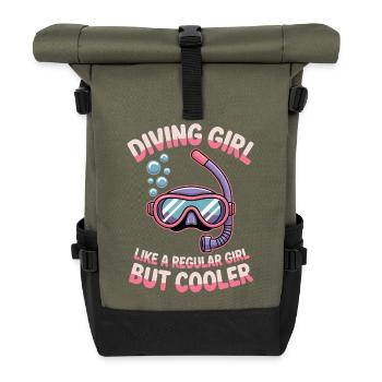 Plongée Dire Fille Drôle Plongée Cadeau - Sac à dos roll top - olive/noir - Devant