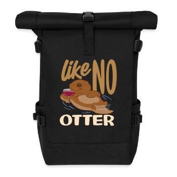 Seeotter Cartoon Wie Kein Wortspiel - Rolltop Rucksack - Schwarz - Vorne