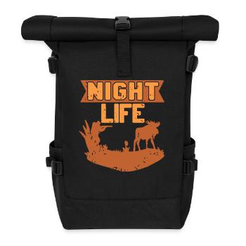Night Life Hunter Humor for Outdoors and Trackers - Roll Top Backpack - black - Front