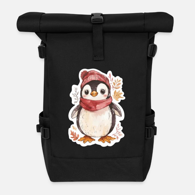 Pinguin - Rolltop Rucksack - Schwarz