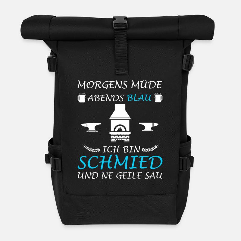 Schmied Schmiede Amboss Metallbau - Rolltop Rucksack - Schwarz