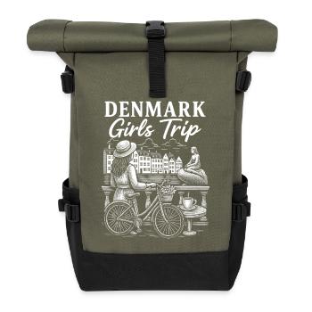 Voyage entre filles au Danemark - Sac à dos roll top - olive/noir - Devant