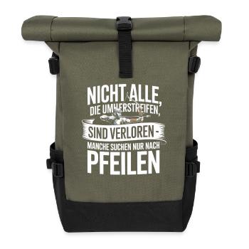 Archery design for archers and courses - Roll Top Backpack - olive/black - Front