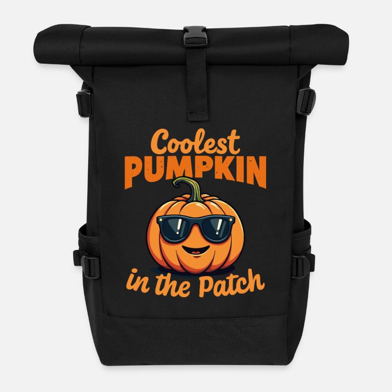 Coolest Pumpkin in the Patch - Roll Top Backpack - black