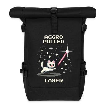Aggro dessiné : Laser | L’instinct du chat - Sac à dos roll top - noir - Devant