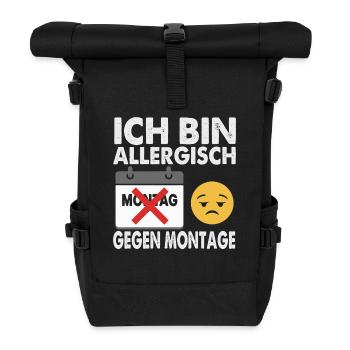 Ich bin allergisch gegen Montage - Rolltop Rucksack - Schwarz - Vorne