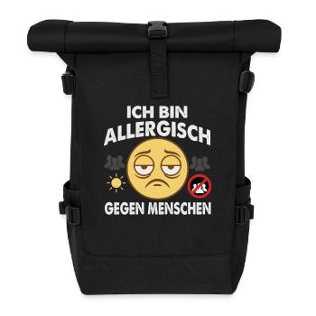 Allergisch Gegen Menschen  - Rolltop Rucksack - Schwarz - Vorne