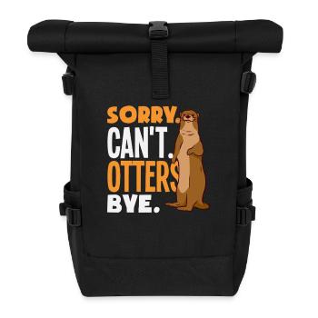 Sea Otter Sorry Can't Bye - Rolltop Rucksack - Schwarz - Vorne