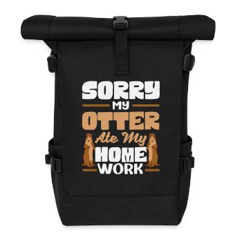 Seeotter Cartoon - Rolltop Rucksack - Schwarz - Vorne