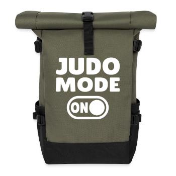 Judo Mode ON – Strength, Discipline & Fighting Spirit - Roll Top Backpack - olive/black - Front