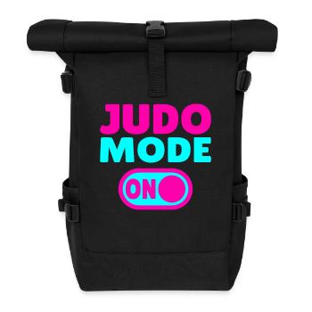 Judo Mode ON – Strength, Discipline & Fighting Spirit - Roll Top Backpack - black - Front
