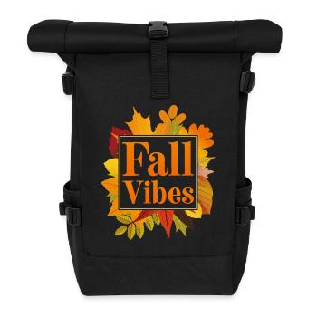 Fall Vibes - Roll Top Backpack - black - Front