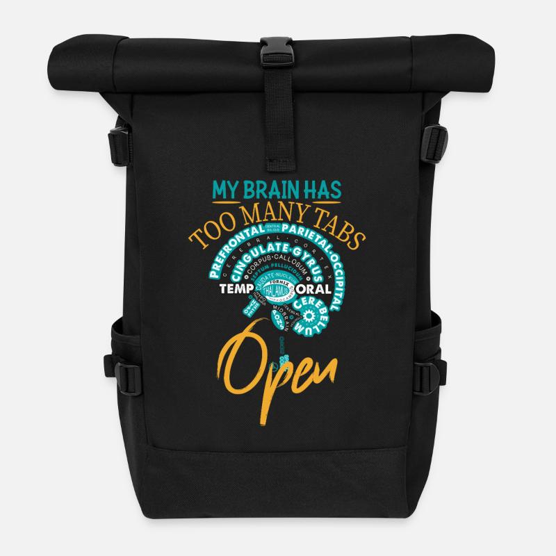 Lustiges Gehirn Anatomie - Rolltop Rucksack - Schwarz