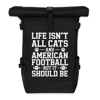 Football Saying Cats Funny Football Gift - Roll Top Backpack - black - Front