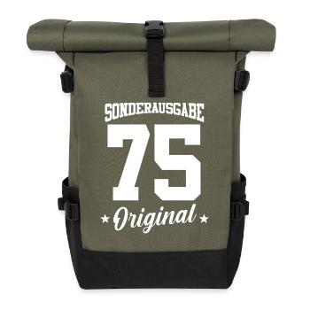 75 Birthday - Roll Top Backpack - olive/black - Front