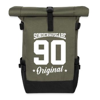 90 Birthday - Roll Top Backpack - olive/black - Front