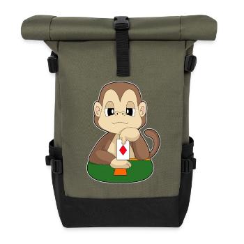 Monkey Poker Jeu de cartes de poker - Sac à dos roll top - olive/noir - Devant