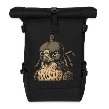 Majestätischer Falke mit Kapuzen-Wanderfalke Kunst - Rolltop Rucksack - Schwarz - Vorne