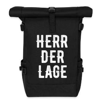 Herr der Lage - Rolltop Rucksack - Schwarz - Vorne
