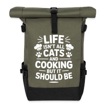 Cuisine Dire Chats Drôle Pâtisserie Cadeau - Sac à dos roll top - olive/noir - Devant