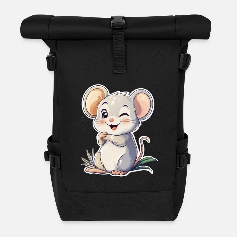 Maus - Rolltop Rucksack - Schwarz