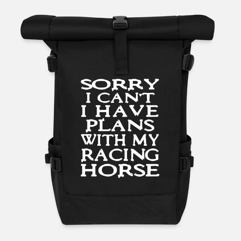 Impossible de le faire Plans de chevaux de course en mouvement - Sac à dos roll top - noir
