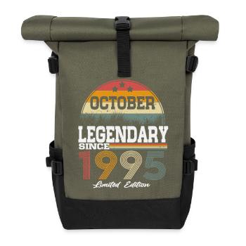 Legends were born in October 1995 - Roll Top Backpack - olive/black - Front