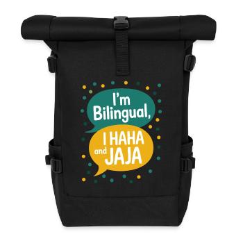 Professeur drôle d’espagnol anglais - Sac à dos roll top - noir - Devant