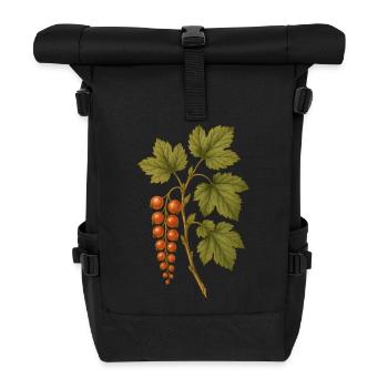 Red Currant Botanical Vintage Art - Roll Top Backpack - black - Front