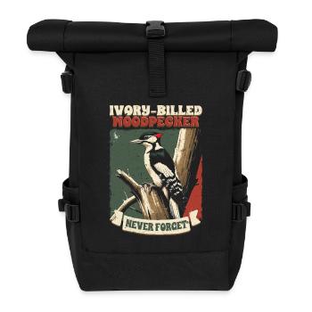 Elfenbein Specht Vogelbeobachter - Rolltop Rucksack - Schwarz - Vorne